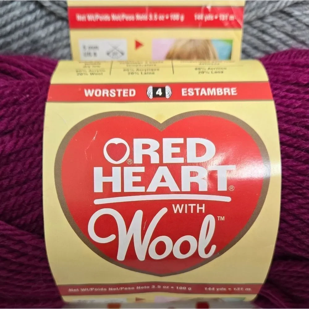Red Heart Yarn Wool Bundle, TROPICAL NICKEL DHALIA